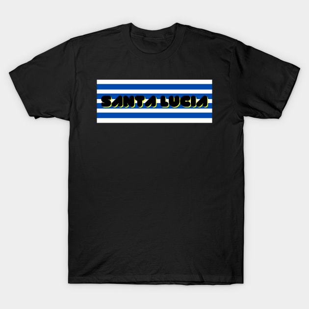 Santa Lucia City in Uruguay Flag Stripes T-Shirt by aybe7elf